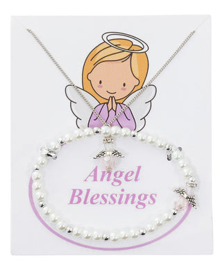 Pearl Angel Brac & Pendant Set