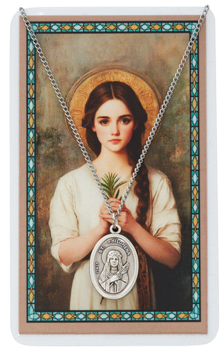 St. Philomena Medal With Holy Card