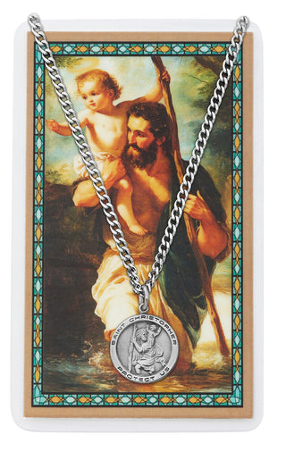 18-inch St Christopher & Prayer Cd
