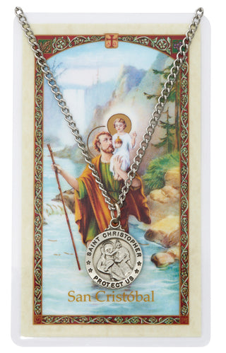 St Christopher Spanish Holy Prayer Card