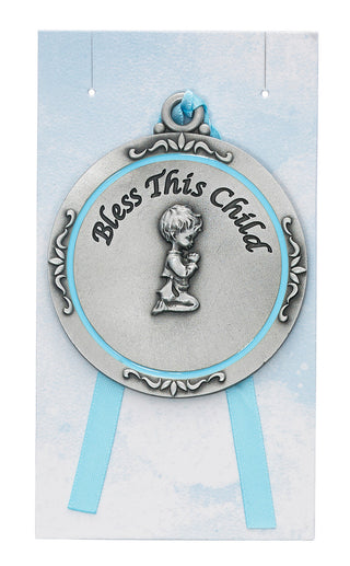 Boys Blue Cross Crib Medal Bs
