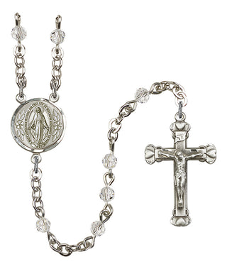 Silver-Plated 4mm Miraculous Rosary