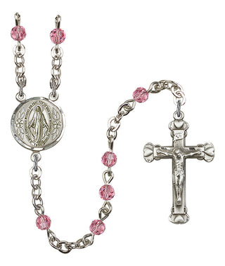 Silver-Plated 4mm Miraculous Rosary