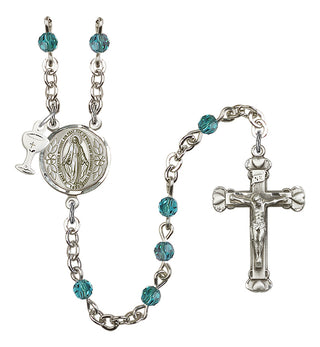 Silver Plated 4mm Austrian Crystal Scapular Rosary in Zircon