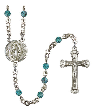 Silver Plated 4mm Austrian Crystal Miraculous Rosary in Zircon