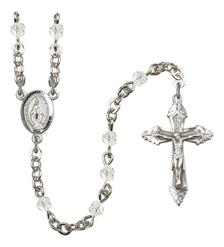 Silver-Plated 4mm Miraculous Rosary