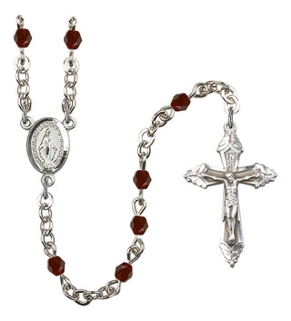 Silver-Plated 4mm Miraculous Rosary