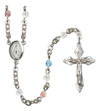 Silver-Plated 4mm Miraculous Rosary