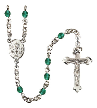 Gold Plated 4mm Fire Polished Scapular Rosary in Zircon