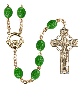 Gold Plated Claddagh Shamrock Rosary