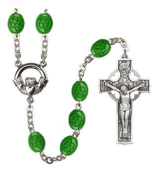 Silver Plated Claddagh Shamrock Rosary
