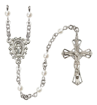 Sterling Silver 4mm Miraculous Rosary