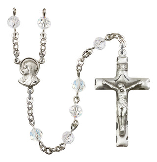Silver-Plated 6mm Madonna Rosary