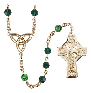 Gold-Plated 6mm Trinity Irish Knot Rosary
