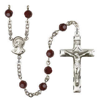 Silver-Plated 6mm Madonna Rosary