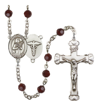 Silver-Plated 6mm Saint Agatha / Nurse Rosary