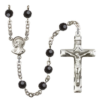 Silver-Plated 6mm Madonna Rosary