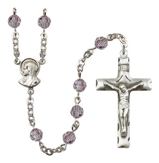 Silver-Plated 6mm Madonna Rosary