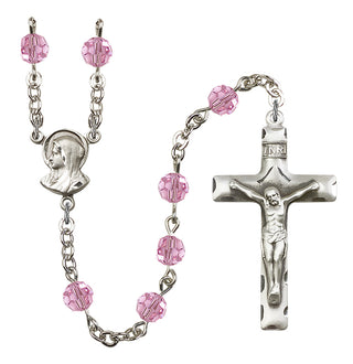 Silver-Plated 6mm Madonna Rosary