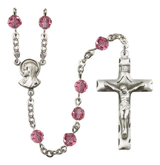 Silver-Plated 6mm Madonna Rosary