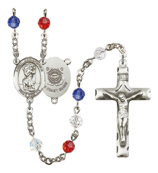Silver-Plated 6mm Saint Christopher / Coast Guard Rosary