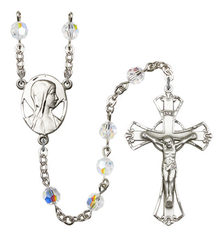 Silver-Plated 6mm Madonna Rosary