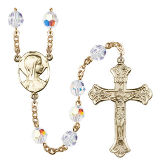 Gold-Plated 8mm Madonna Rosary