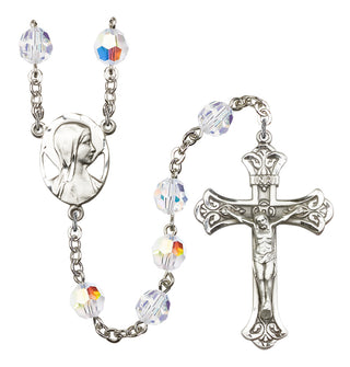Silver-Plated 8mm Madonna Rosary