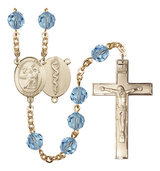 Gold-Plated 8mm Saint Luke the Apostle / Doctor Rosary