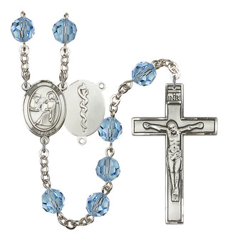 Silver-Plated 8mm Saint Luke the Apostle / Doctor Rosary