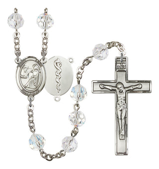 Silver-Plated 8mm Saint Luke the Apostle / Doctor Rosary