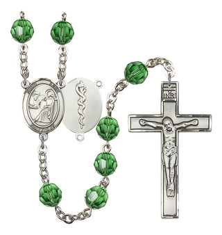 Silver-Plated 8mm Saint Luke the Apostle / Doctor Rosary