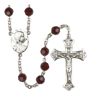 Silver-Plated 8mm Madonna Rosary