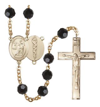 Gold-Plated 8mm Saint Luke the Apostle / Doctor Rosary