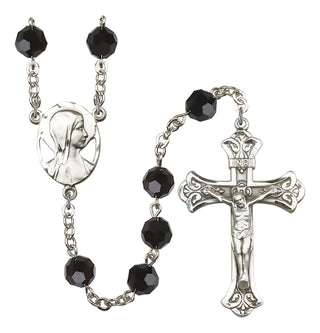 Silver-Plated 8mm Madonna Rosary