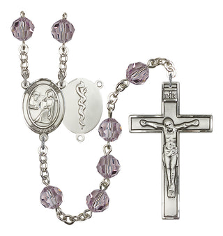 Silver-Plated 8mm Saint Luke the Apostle / Doctor Rosary