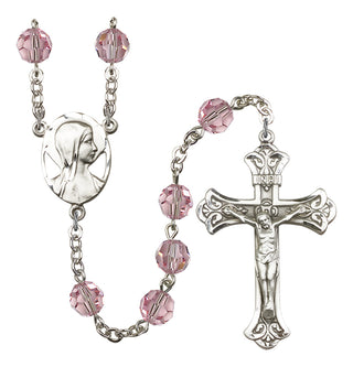 Silver-Plated 8mm Madonna Rosary