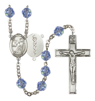 Silver-Plated 8mm Saint Luke the Apostle / Doctor Rosary