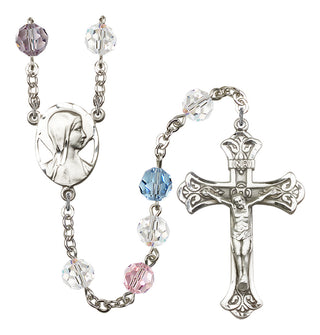 Silver-Plated 8mm Madonna Rosary