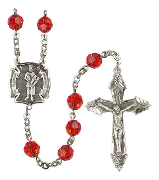 Silver-Plated 8mm Saint Florian Rosary