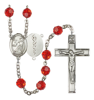 Silver-Plated 8mm Saint Luke the Apostle / Doctor Rosary