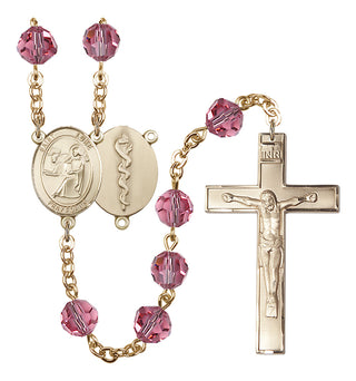 Gold-Plated 8mm Saint Luke the Apostle / Doctor Rosary