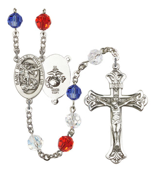Silver-Plated 8mm Saint Michael the Archangel Rosary