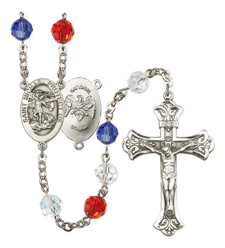 Silver-Plated 8mm Saint Michael the Archangel Rosary