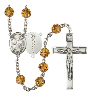Silver-Plated 8mm Saint Luke the Apostle / Doctor Rosary