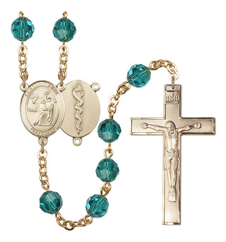 Gold-Plated 8mm Saint Luke the Apostle / Doctor Rosary