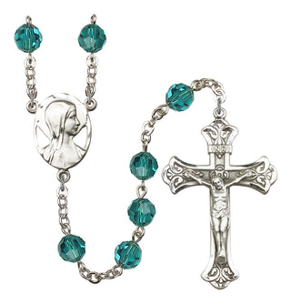 Silver-Plated 8mm Madonna Rosary