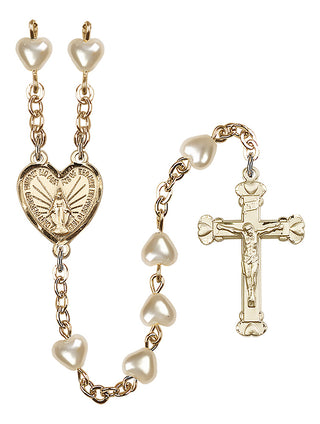 Gold-Plated Heart Rosary