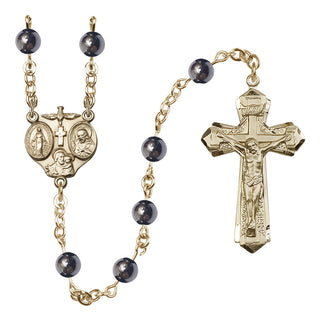 14 Karat Gold-Filled 6mm Hematite 3-Way Rosary