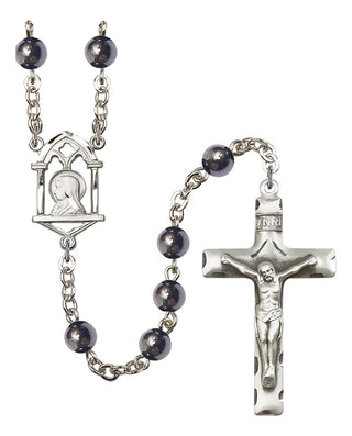 Silver-Plated 6mm Madonna Mary Rosary